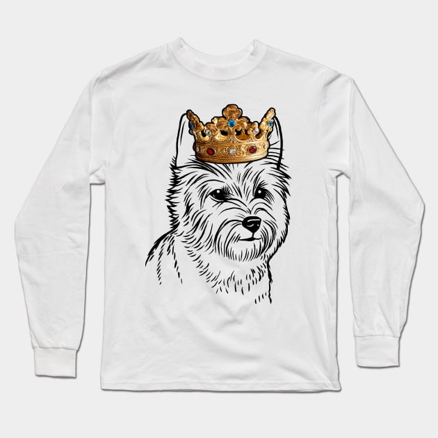 Cairn Terrier Dog King Queen Wearing Crown Long Sleeve T-Shirt by millersye